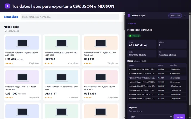 4. Exportá a CSV y abrilo en Excel